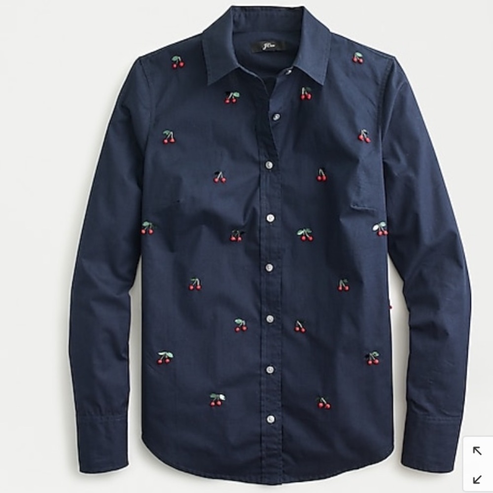 J.crew perfect shirt with embellished cherries